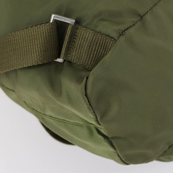 PRADA Backpack Nylon Green Silver Auth 154322
