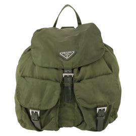 PRADA Backpack Nylon Green Silver Auth 154322 - 0