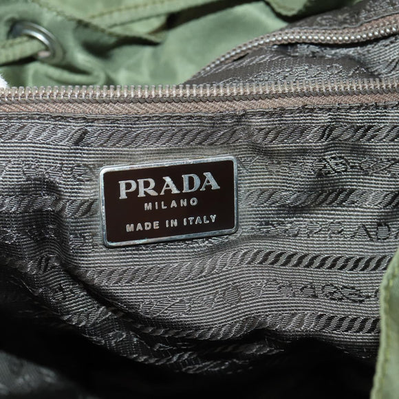 PRADA Backpack Nylon Green Silver Auth 154322