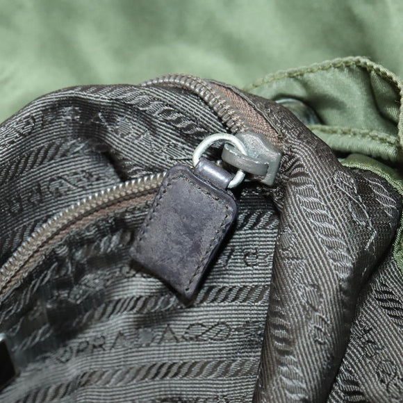 PRADA Backpack Nylon Green Silver Auth 154322