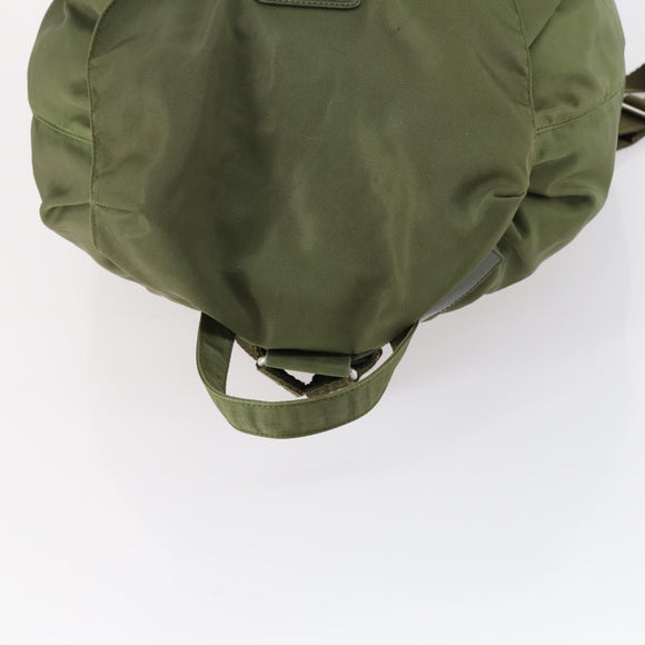 PRADA Backpack Nylon Green Silver Auth 154322