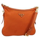 PRADA Shoulder Bag Nylon Orange Gold Auth 154323-1