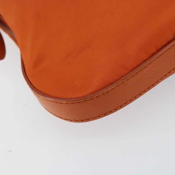 PRADA Shoulder Bag Nylon Orange Gold Auth 154323
