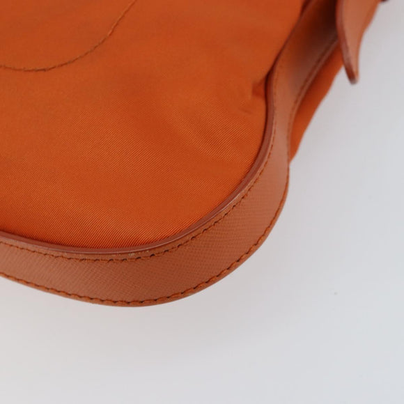 PRADA Shoulder Bag Nylon Orange Gold Auth 154323