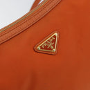 PRADA Shoulder Bag Nylon Orange Gold Auth 154323-17
