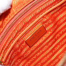 PRADA Shoulder Bag Nylon Orange Gold Auth 154323-18