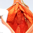 PRADA Shoulder Bag Nylon Orange Gold Auth 154323-20