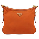 PRADA Shoulder Bag Nylon Orange Gold Auth 154323-13