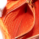 PRADA Shoulder Bag Nylon Orange Gold Auth 154323-21