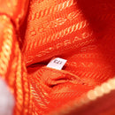 PRADA Shoulder Bag Nylon Orange Gold Auth 154323-12