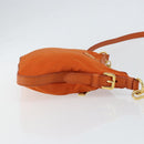 PRADA Shoulder Bag Nylon Orange Gold Auth 154323-3