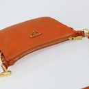 PRADA Shoulder Bag Nylon Orange Gold Auth 154323-6