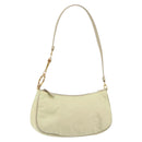 PRADA Shoulder Bag Nylon Ivory Gold Auth 154324-1