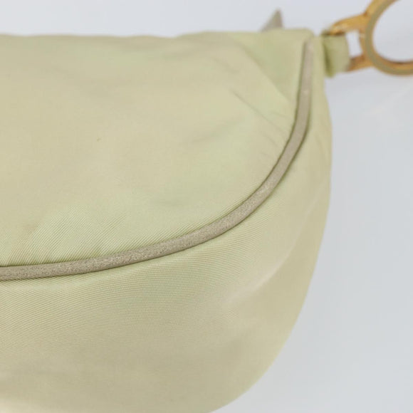 PRADA Shoulder Bag Nylon Ivory Gold Auth 154324