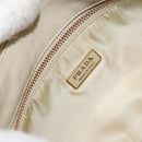 PRADA Shoulder Bag Nylon Ivory Gold Auth 154324-16
