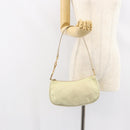PRADA Shoulder Bag Nylon Ivory Gold Auth 154324-23