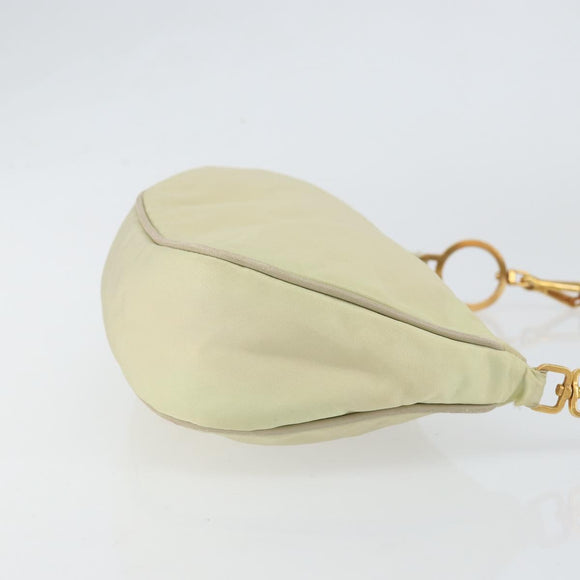 PRADA Shoulder Bag Nylon Ivory Gold Auth 154324