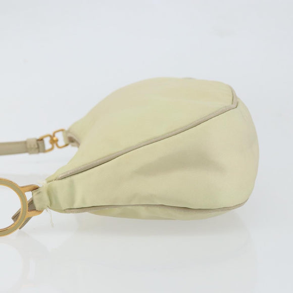 PRADA Shoulder Bag Nylon Ivory Gold Auth 154324
