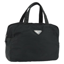 PRADA Hand Bag Nylon Black Auth 154325