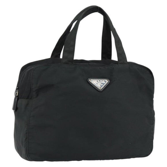 PRADA Hand Bag Nylon Black Auth 154325