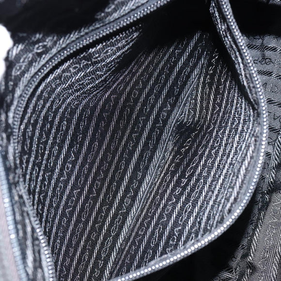 PRADA Hand Bag Nylon Black Auth 154325
