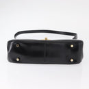 Christian Dior Hand Bag Leather 2way Black Gold Auth 154326V-5