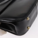 Christian Dior Hand Bag Leather 2way Black Gold Auth 154326V-17