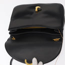 Christian Dior Hand Bag Leather 2way Black Gold Auth 154326V-10