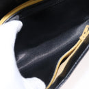Christian Dior Hand Bag Leather 2way Black Gold Auth 154326V-12
