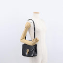 Christian Dior Hand Bag Leather 2way Black Gold Auth 154326V-23