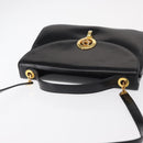 Christian Dior Hand Bag Leather 2way Black Gold Auth 154326V-6