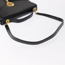 Christian Dior Hand Bag Leather 2way Black Gold Auth 154326V-9