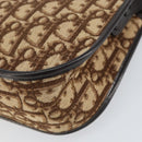 Christian Dior Trotter Canvas Shoulder Bag Brown Gold Auth 154327-12