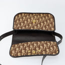 Christian Dior Trotter Canvas Shoulder Bag Brown Gold Auth 154327-17