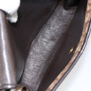 Christian Dior Trotter Canvas Shoulder Bag Brown Gold Auth 154327-19