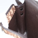 Christian Dior Trotter Canvas Shoulder Bag Brown Gold Auth 154327-21