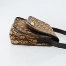 Christian Dior Trotter Canvas Shoulder Bag Brown Gold Auth 154327-4