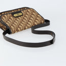 Christian Dior Trotter Canvas Shoulder Bag Brown Gold Auth 154327-7