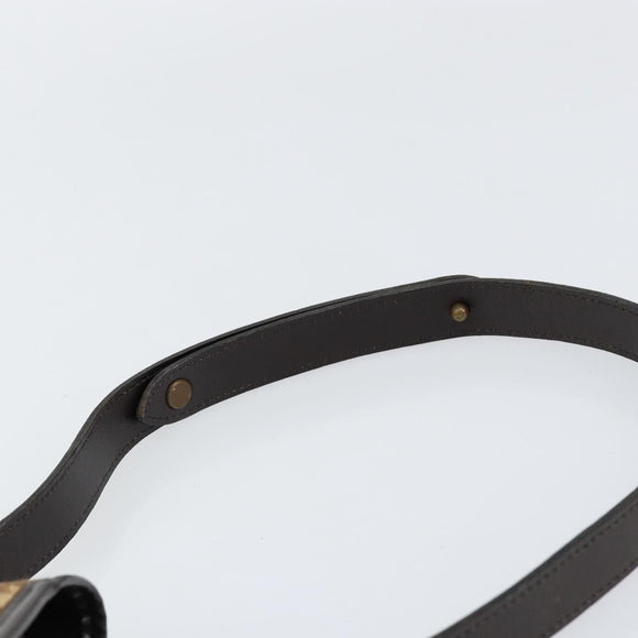 Christian Dior Trotter Canvas Shoulder Bag Brown Gold Auth 154327