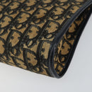 Christian Dior Trotter Canvas Shoulder Bag Navy Gold Auth 154328-9