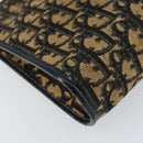 Christian Dior Trotter Canvas Shoulder Bag Navy Gold Auth 154328-16