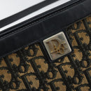 Christian Dior Trotter Canvas Shoulder Bag Navy Gold Auth 154328-17