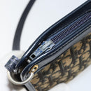 Christian Dior Trotter Canvas Shoulder Bag Navy Gold Auth 154328-10