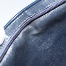 Christian Dior Trotter Canvas Shoulder Bag Navy Gold Auth 154328-11