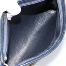 Christian Dior Trotter Canvas Shoulder Bag Navy Gold Auth 154328-12