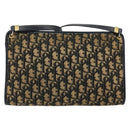 Christian Dior Trotter Canvas Shoulder Bag Navy Gold Auth 154328-2