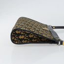 Christian Dior Trotter Canvas Shoulder Bag Navy Gold Auth 154328-3