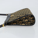 Christian Dior Trotter Canvas Shoulder Bag Navy Gold Auth 154328-4