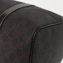 FENDI Zucchino Canvas Boston Bag PVC Dark Brown Gold 193603 Auth 154330-11