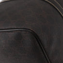 FENDI Zucchino Canvas Boston Bag PVC Dark Brown Gold 193603 Auth 154330-12